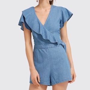 NWT Draper James Chambray Flutter Romper